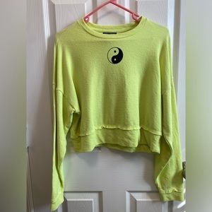 Hot topic Yin and Yang Neon cropped sweater size small